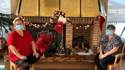Cheryl Sosnowski (left) and Jennifer Haines and the safety navigators at Lakeview Pioneer Lodge in Wakaw.