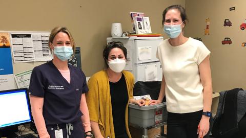 Dr. Angela Jones, Dr. Susan Bobbitt and Dr. Kate Moolman were among those who delivered COVID-19 vaccines at a low-sensory clinic held in Saskatoon January 21.