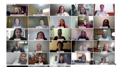 811 operators at their morning huddle.