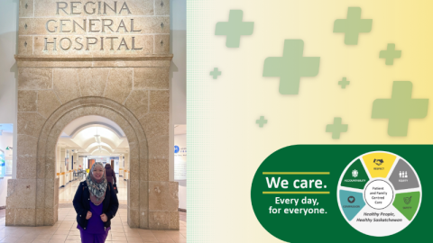 Nurse Angelika with CARES logo