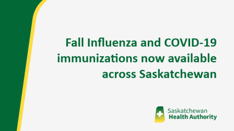 Fall Influenza and COVID-19 immunizations now available across Saskatchewan