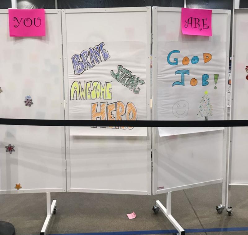 Words of encouragement at the Regina clinic.