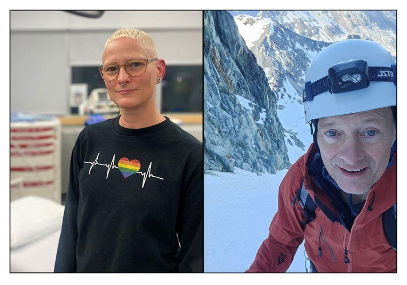 Mandy Racz (left) works as a nurse in Saskatoon’s emergency departments, and answered a call for help from the UK in July. Colin Beckworth (right) of Saskatoon is now back to climbing mountains after a medical emergency last summer that prompted his brother Vince, who called from England, to talk to Racz to ask for help for Colin.