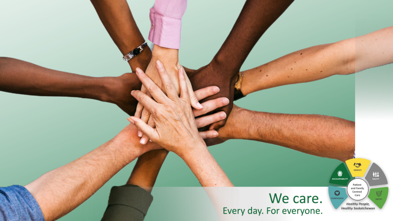 hands stacked together with CARES logo.