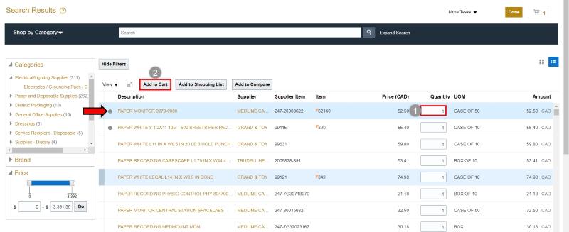 Purchase requisitions catalogue in through MyWork