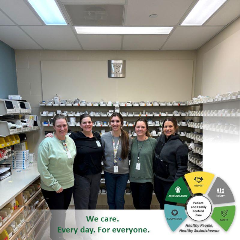 Humboldt District Health Complex pharmacy team (from left): Tara, Alanna, Robyn, Chelsea and Erica.