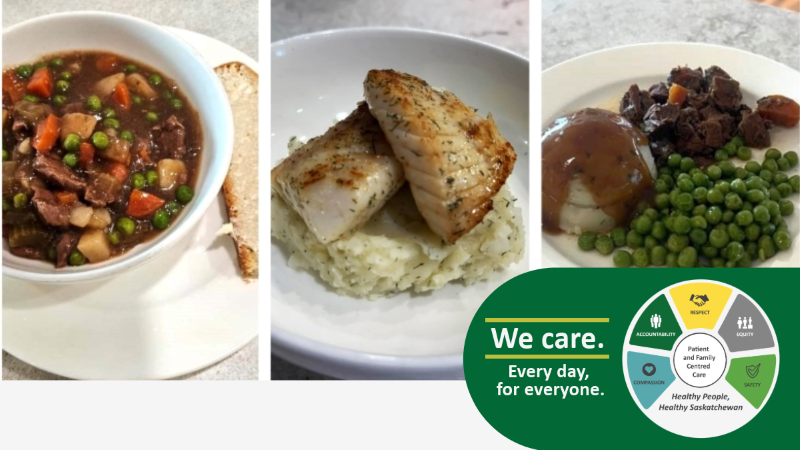 Bison Stew with Bannock, Lemon Herbed Fish, and Elk Roast are some of the SHA menu items that feature ingredients indigenous to Saskatchewan.