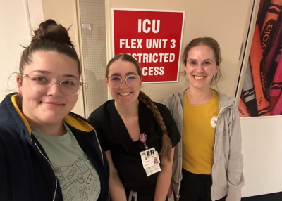 A group photo of three ICU staff.