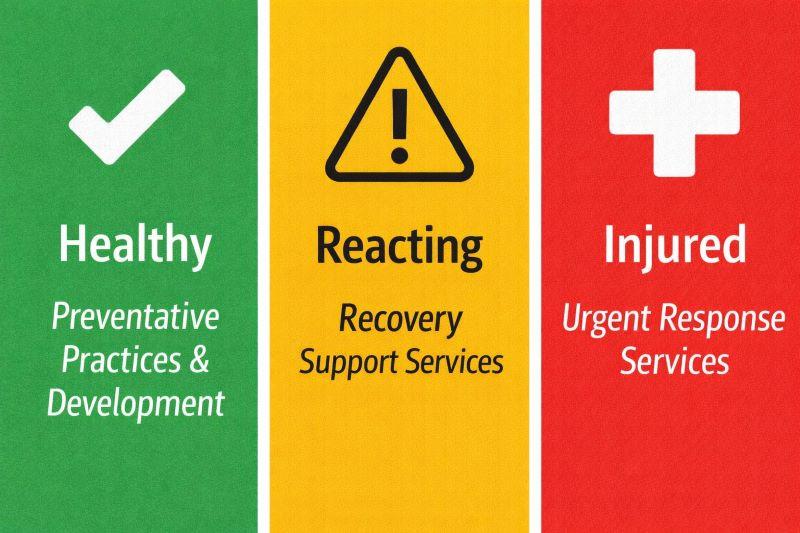 SHA Wellbeing Service Continuum - emotional, mental, social and physical.