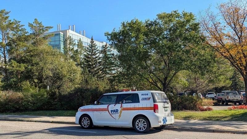 PAD car in front of university
